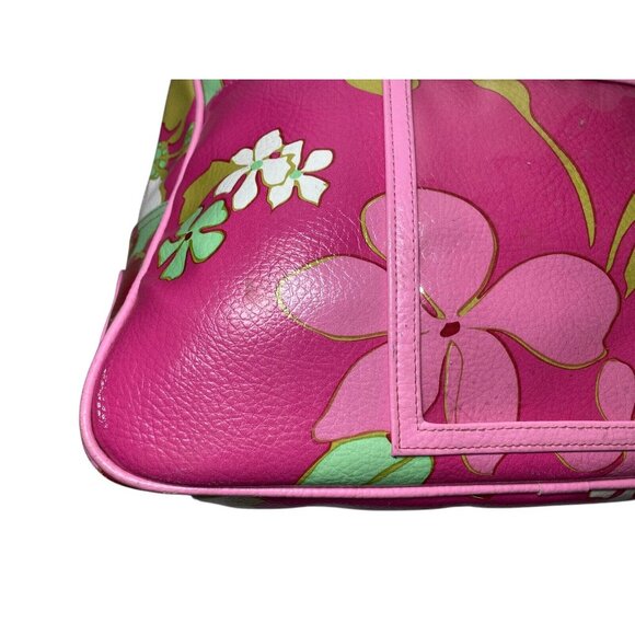 Roxy Floral Pink Bag Hawaiian Plumeria Carry On Travel Gym Tote 90s Y2K - Picture 12 of 16